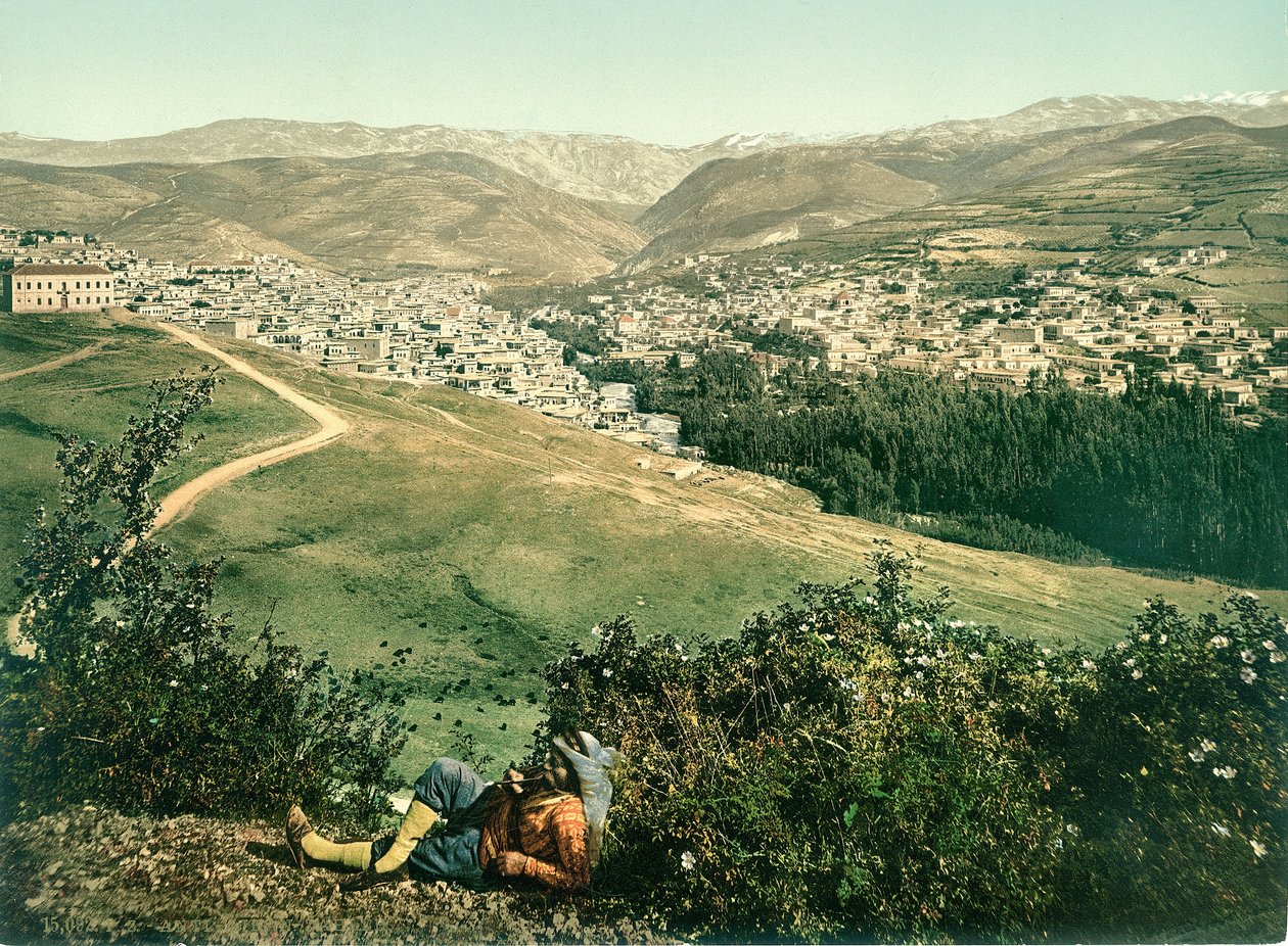 Zahleh, Libanon-ellenes, 1880-1900 körül (photochrom) alkotó: Swiss Photographer