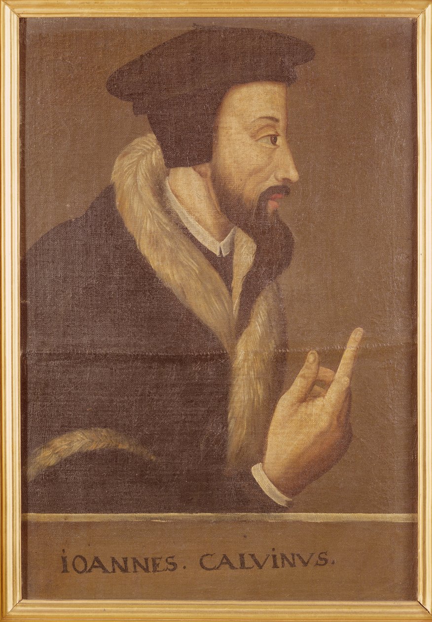 Kálvin János (1509-64) francia teológus és reformátor portréja alkotó: Swiss School