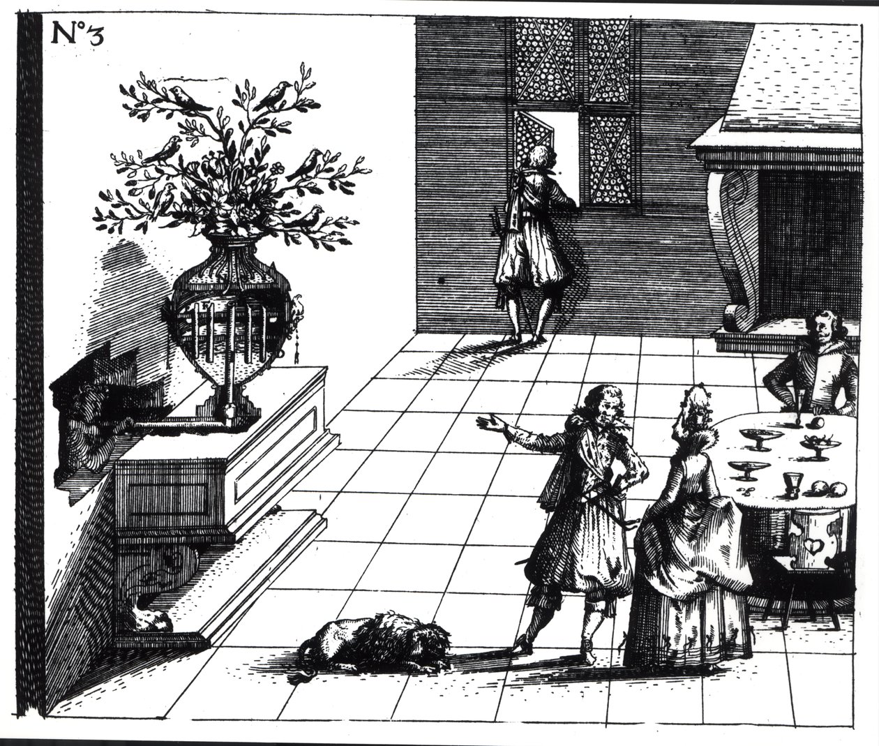 Madárdal zenefa, megjelent 1670 körül alkotó: Swiss School