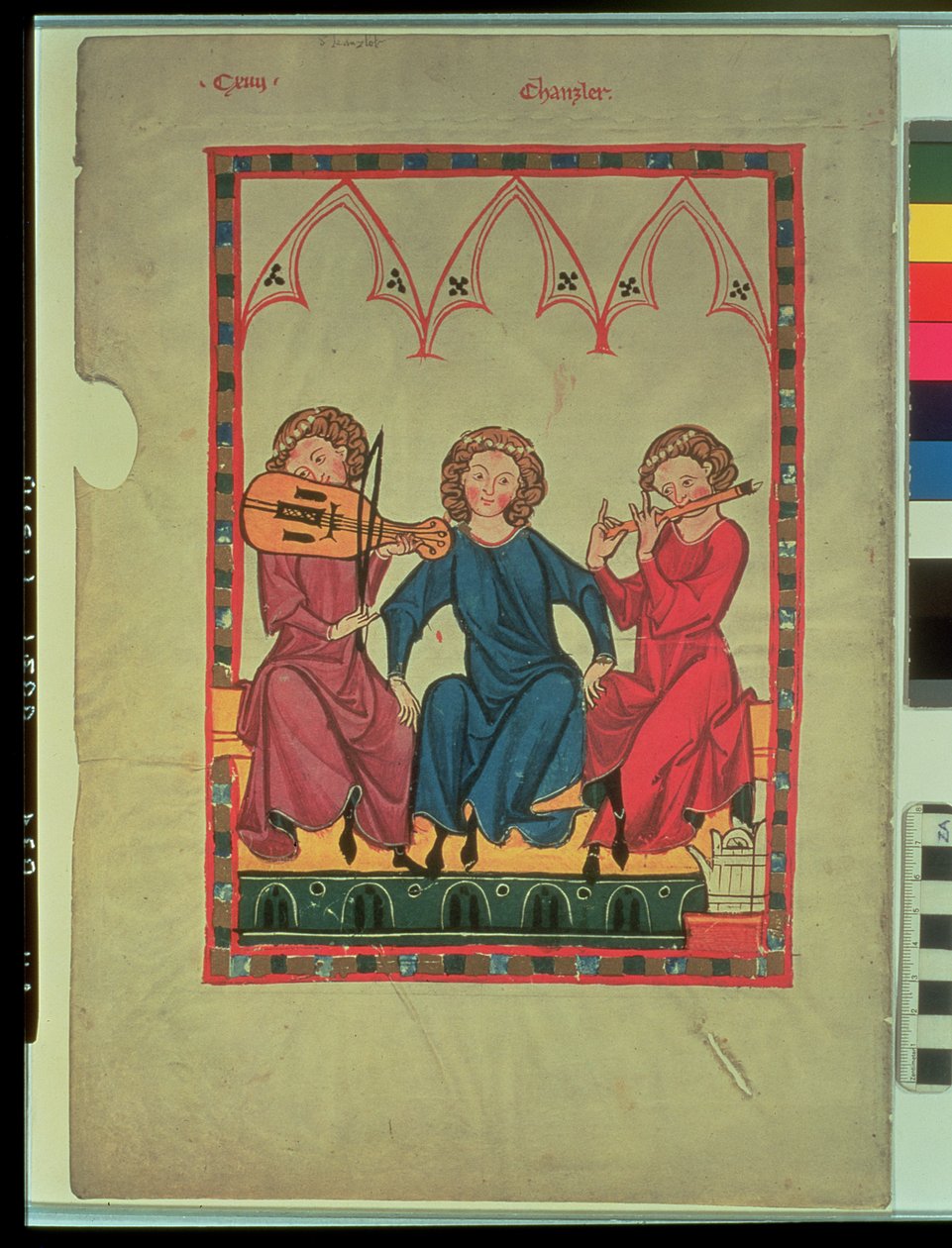 Zenészek a Manasse-kódexből, udvari szerelmes dalok gyűjteményéből, 1300-20 alkotó: Swiss School