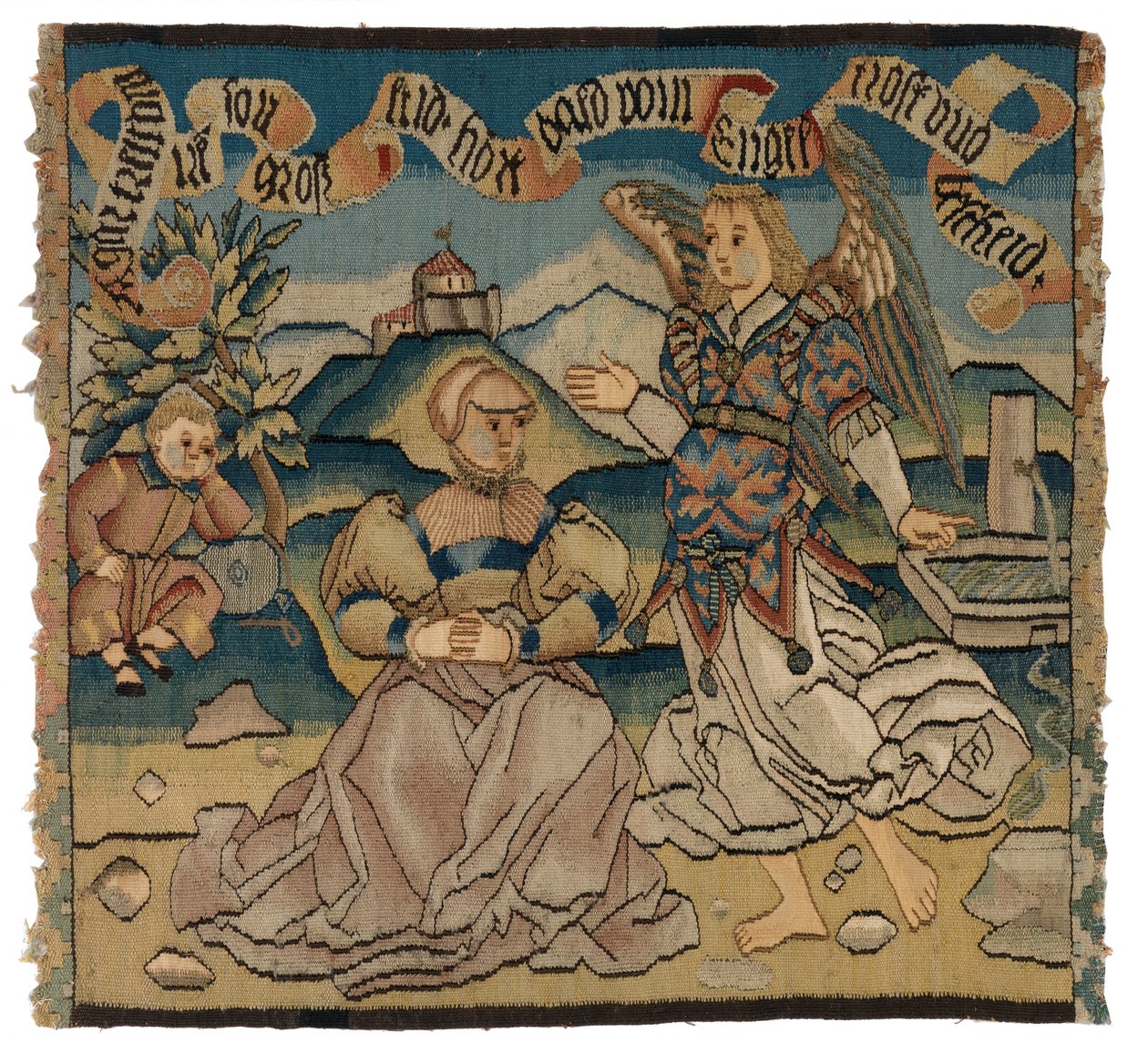 Tapestry panel depicting Hagar and the Angel alkotó: Swiss School