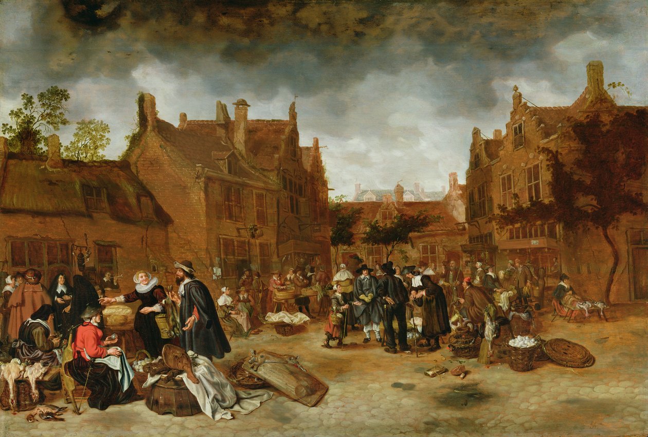 Piactér télen, 1653 alkotó: Sybrandt van Beest