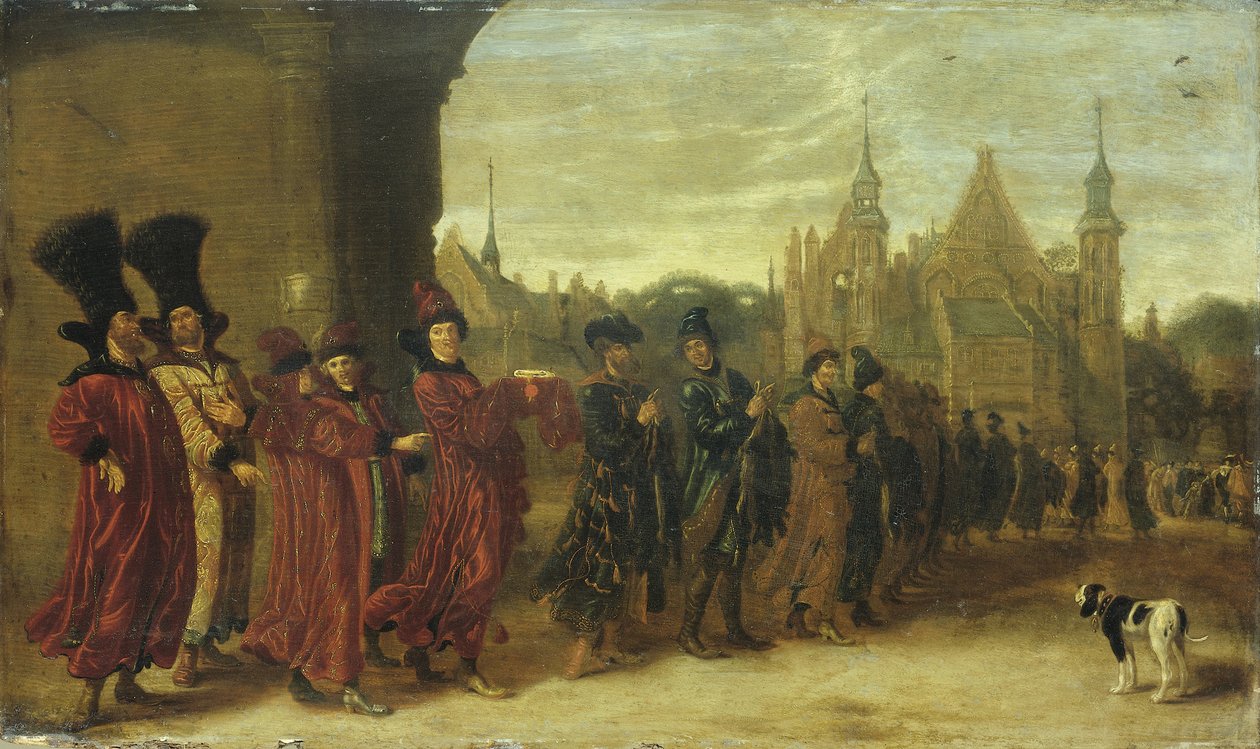 A moszkvai cár nagykövetei Hágában 1631. november 4-én, 1630-as években alkotó: Sybrandt van Beest