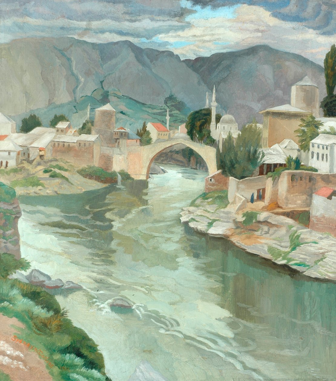 Mostar, Hercegovina, 1922 alkotó: Sydney Carline