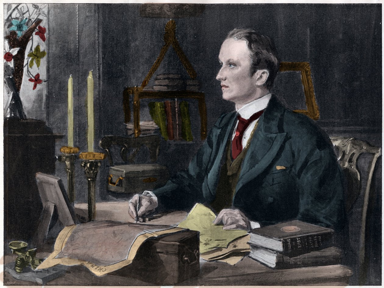 George Curzon, kedlestoni 1. marquess Curzon (1859-1925) India alkirályának portréja. 1898. alkotó: Sydney Prior after Hall
