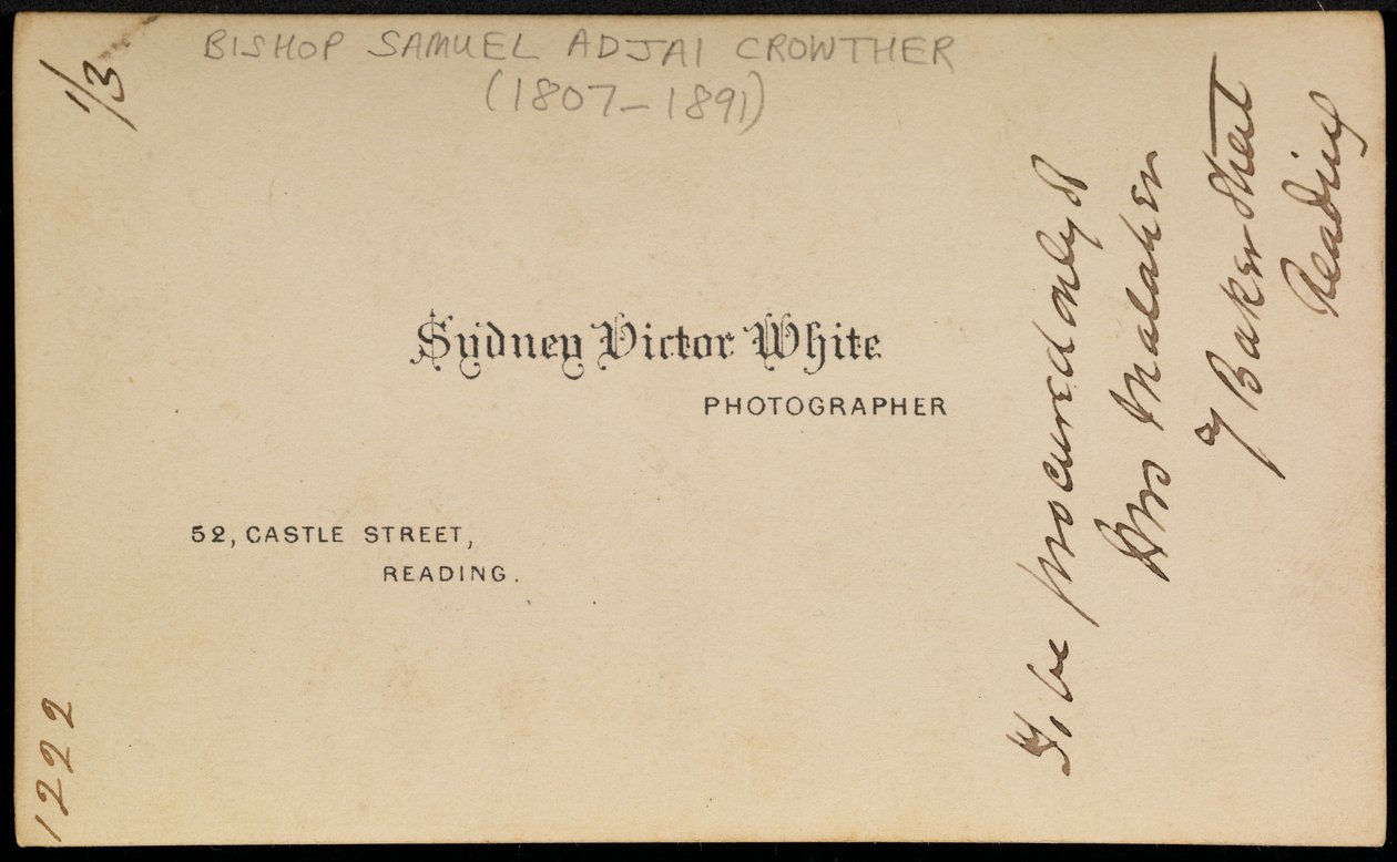 Fényképész lenyomata, 1870-es évek (a 373697-es versében) (nyomtatott kártya) alkotó: Sydney Victor White