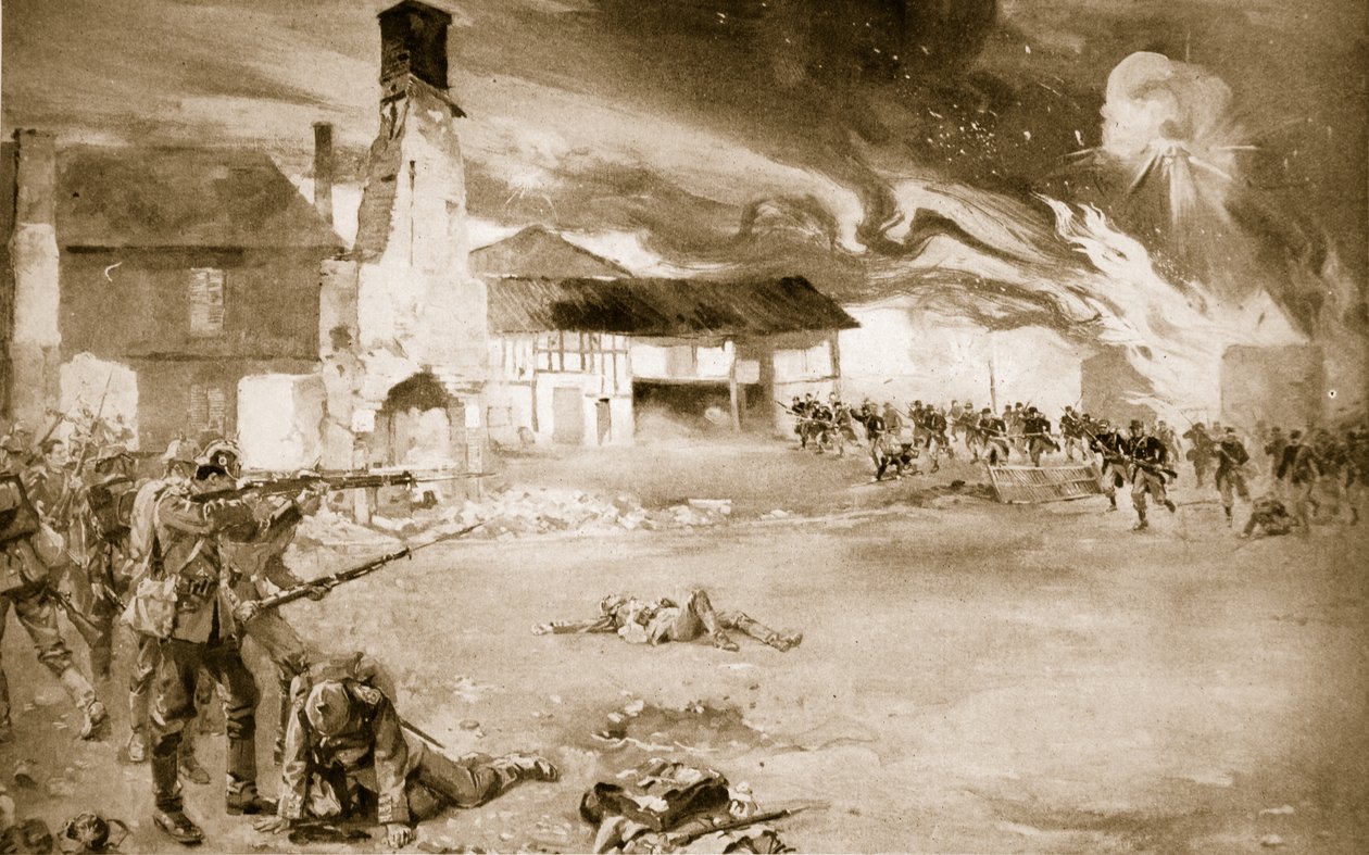 A franciák legyőzték a német birodalmi gárdát egy faluban, amely 1914-1919 között négyszer cserélt gazdát alkotó: Sydney Adamson