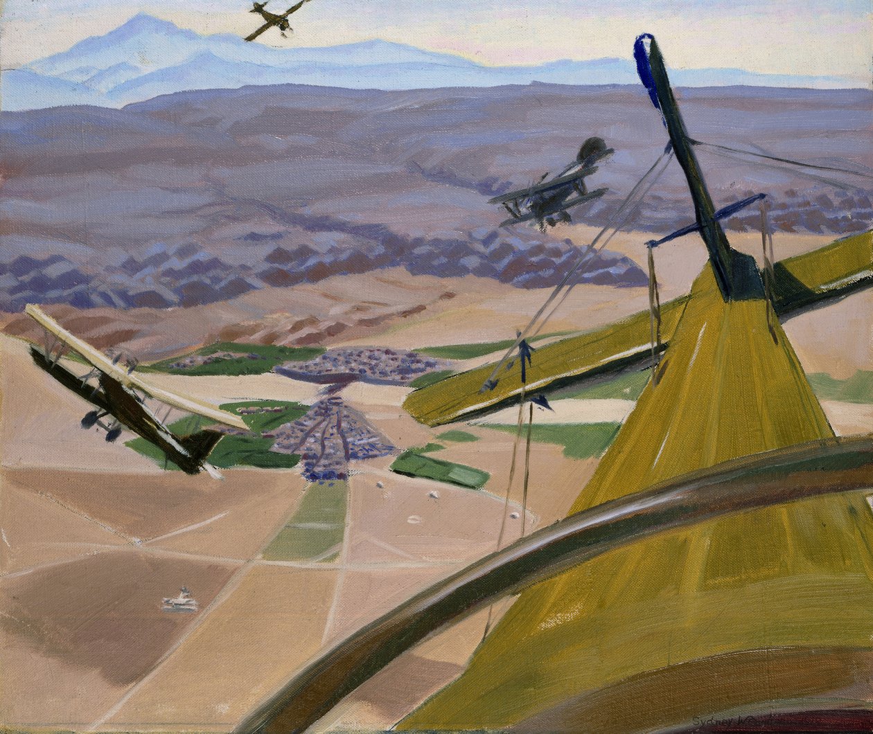 Kurdisztán dombjai felett: Repülés Kirkuk felett, 1919 alkotó: Sydney Carline