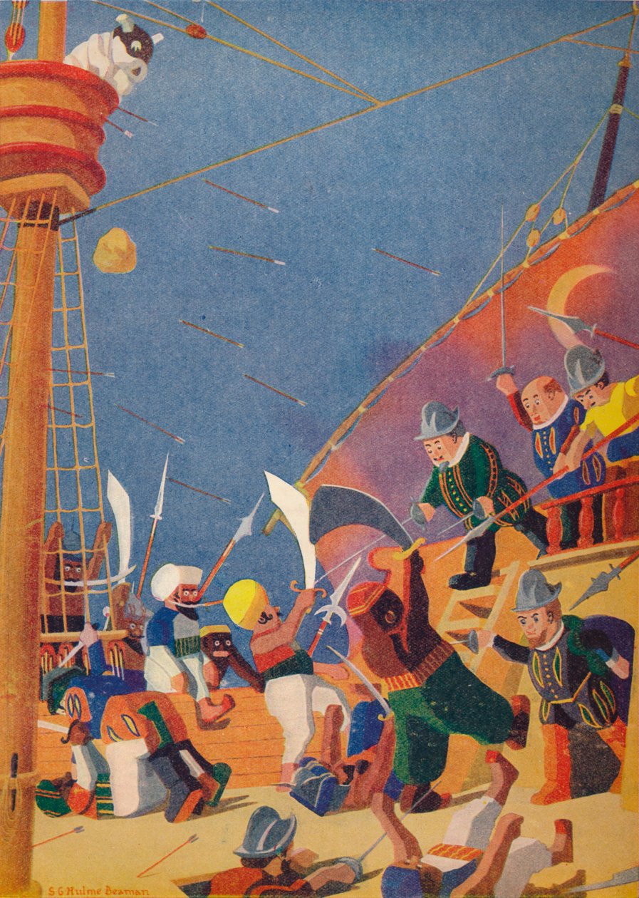 „A harc a korzárokkal”, 1937 alkotó: Sydney George Hulme Beaman