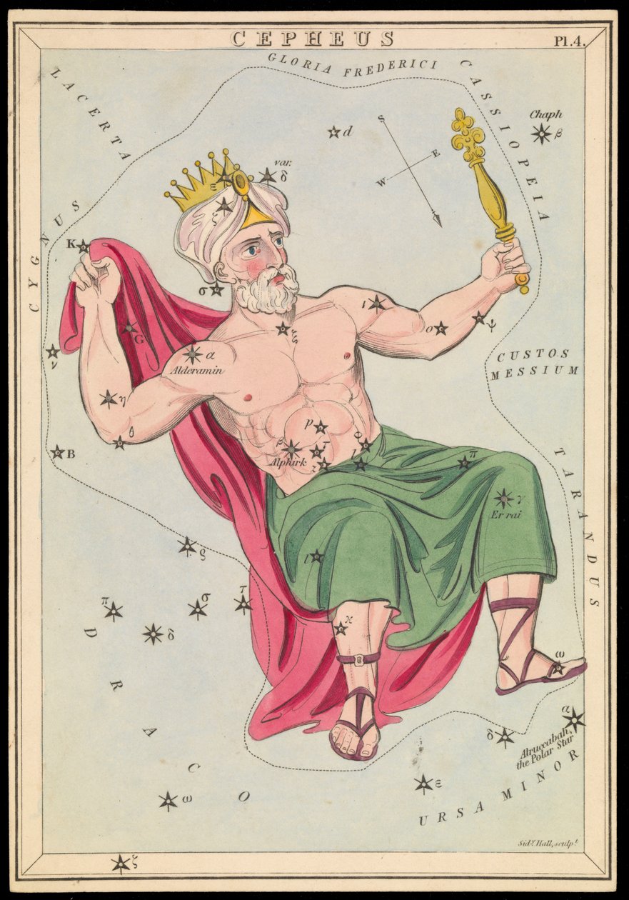 Cepheus, 1825 körüli (kártya, papír, szövet ) alkotó: Sydney Hall