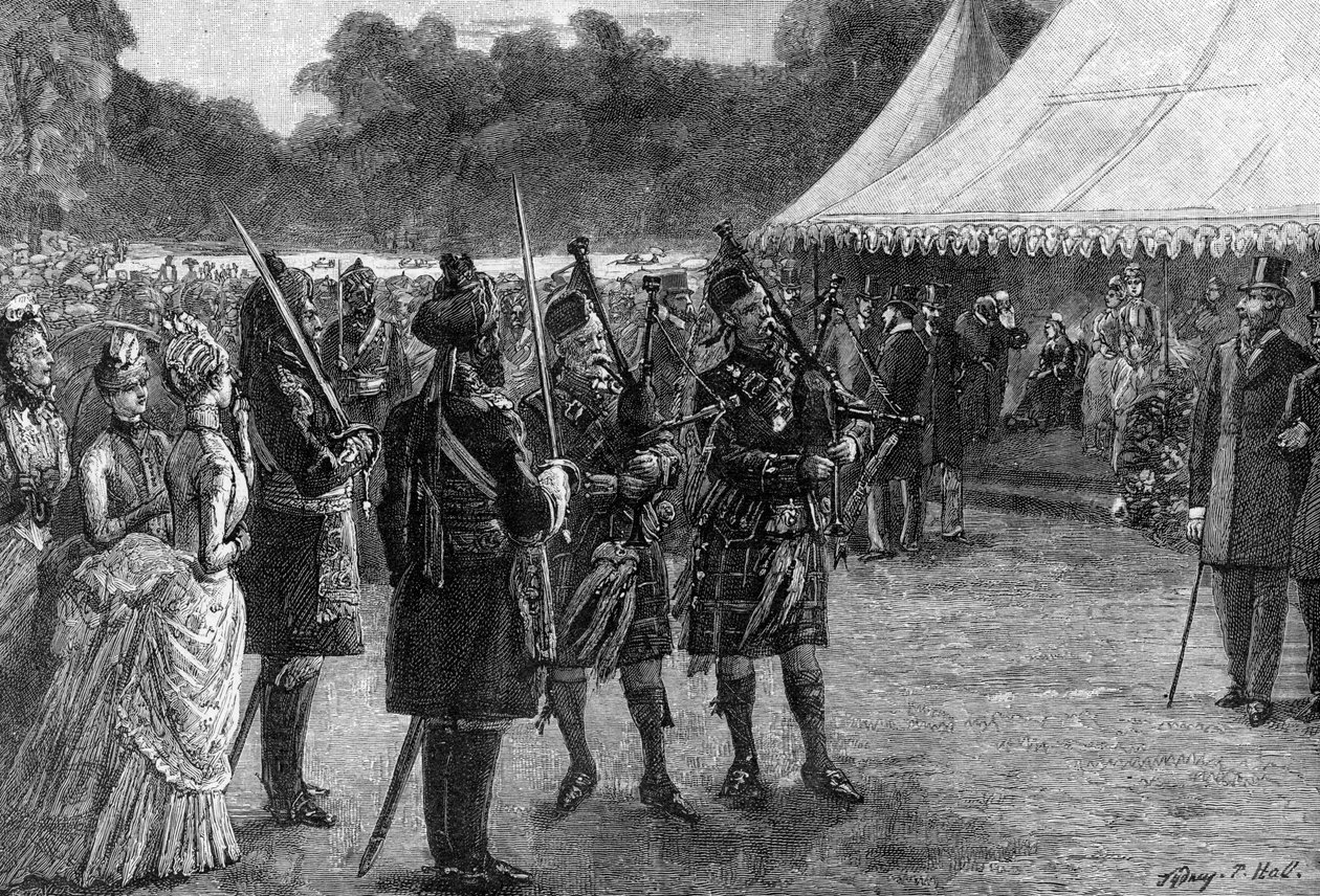 A királyi sátor a jubileumi kerti partin, a Buckingham-palota, London, 19. század vége, 1900. alkotó: Sydney Prior Hall