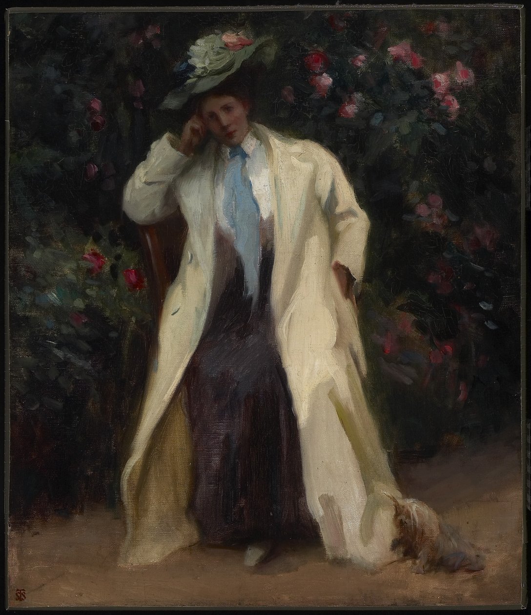 Hölgy kutyával, 1898 körül (olaj, vászon tábla) alkotó: Sydney Strickland Tully