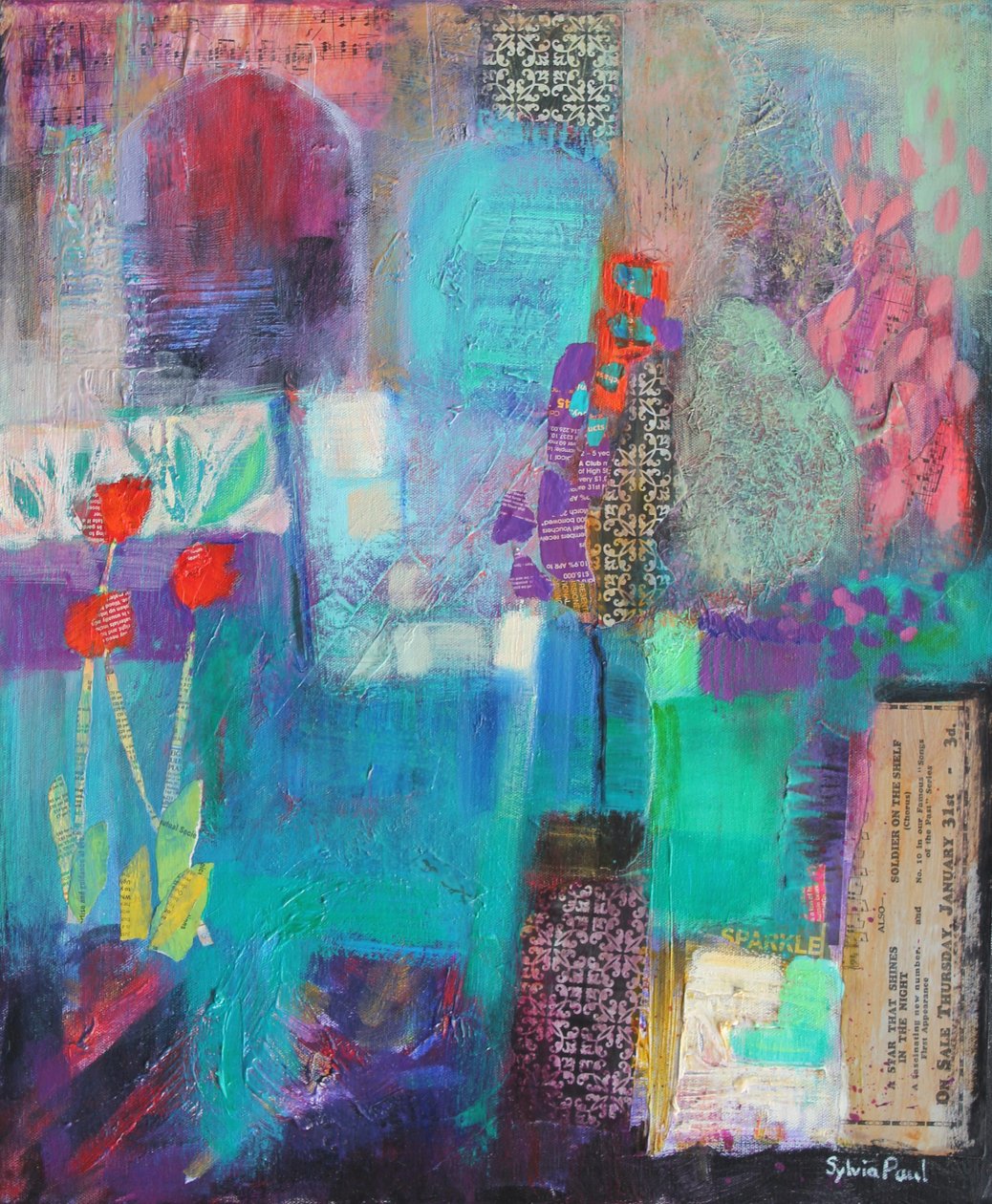 Twilight Garden 2012, akril papír kollázs alkotó: Sylvia Paul