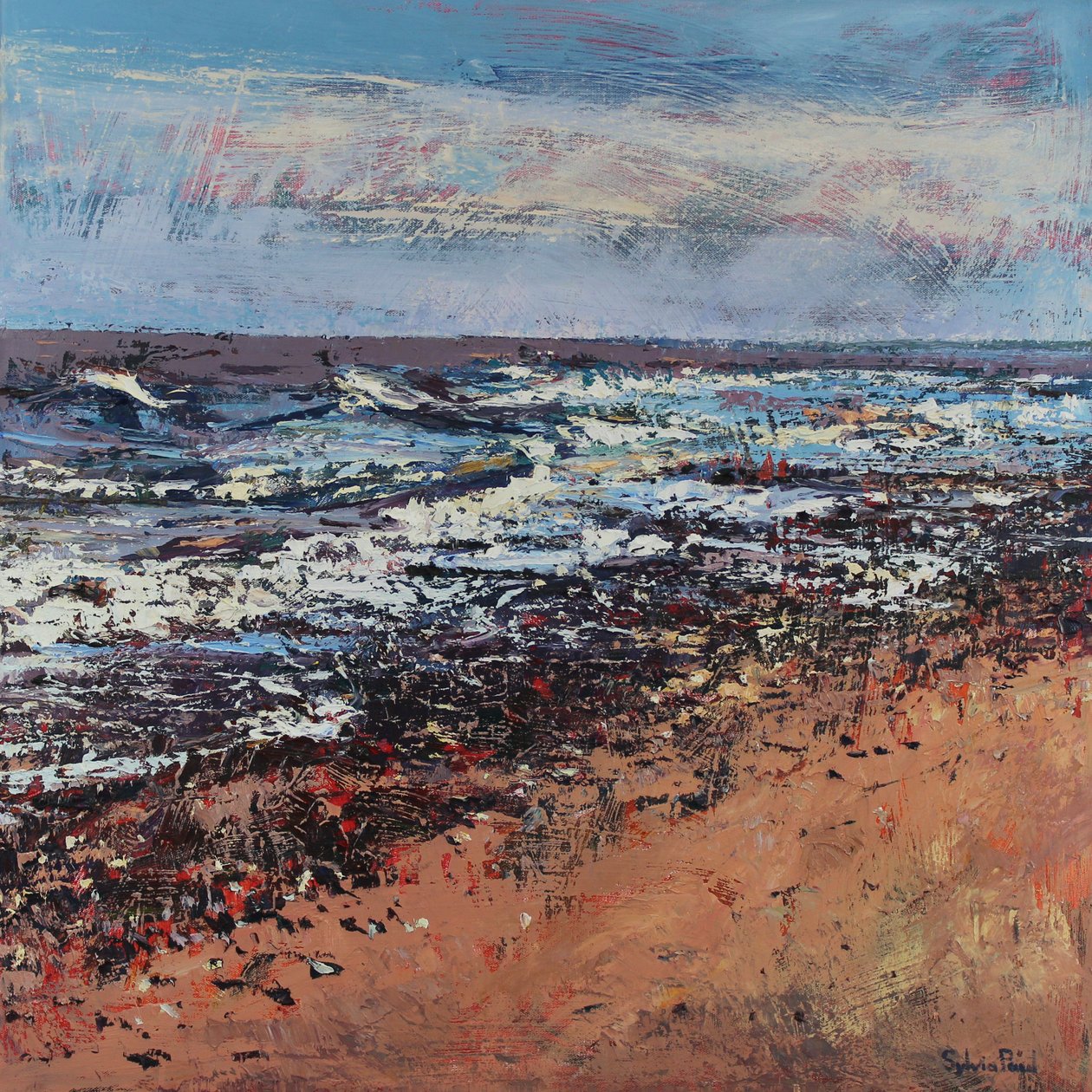 Shingle Shoreline, 2021 (olaj, vászon) alkotó: Sylvia Paul