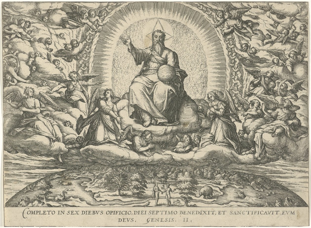 Isten rozsdásodik op de zevende dag Könyvek figurái és képei (sorozat címe) alkotó: Symon Novelanus (attributed to)