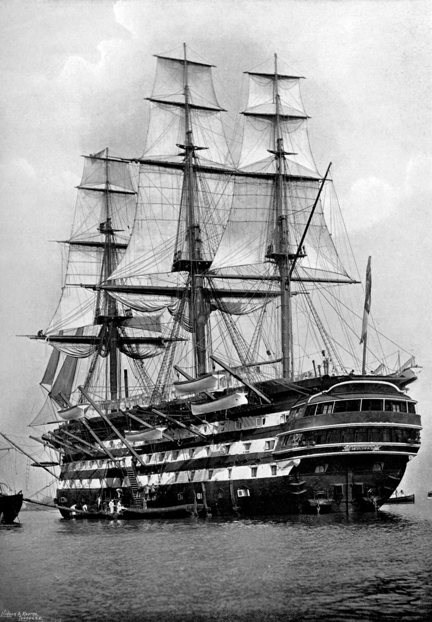 A HMS St Vincent kiképzőhajó Portsmouthban, Hampshire-ben, 1896 alkotó: Symonds and Co