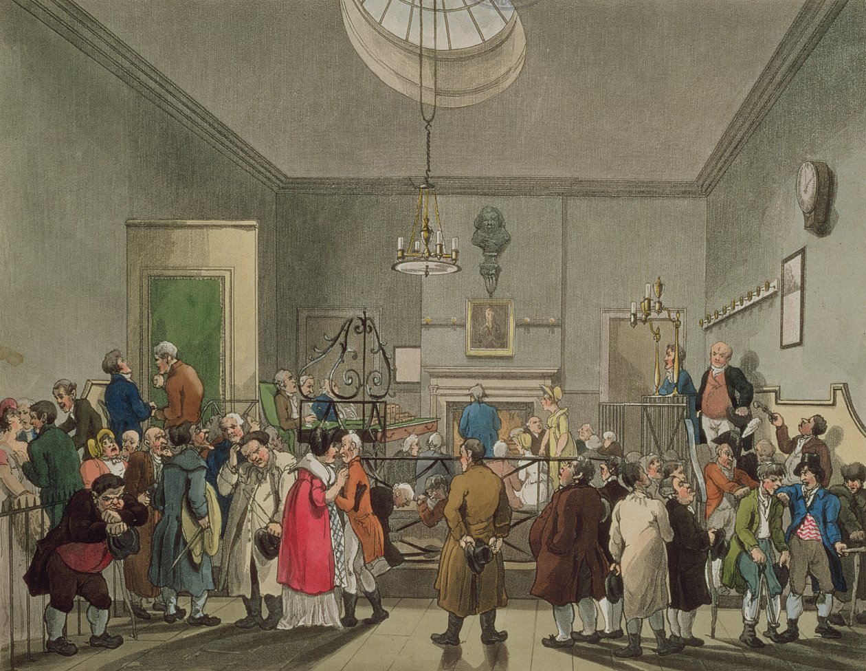 Bow Street-i iroda, Ackermann "London mikrokozmosza" című művéből. alkotó: Pugin and Rowlandson