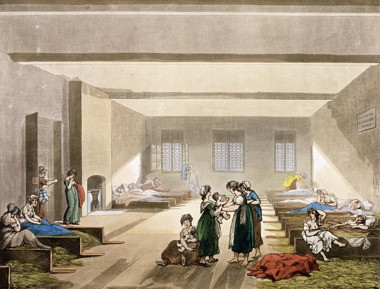 Pass-Room, Bridewell, Ackermann „London mikrokozmoszából” alkotó: Pugin and Rowlandson