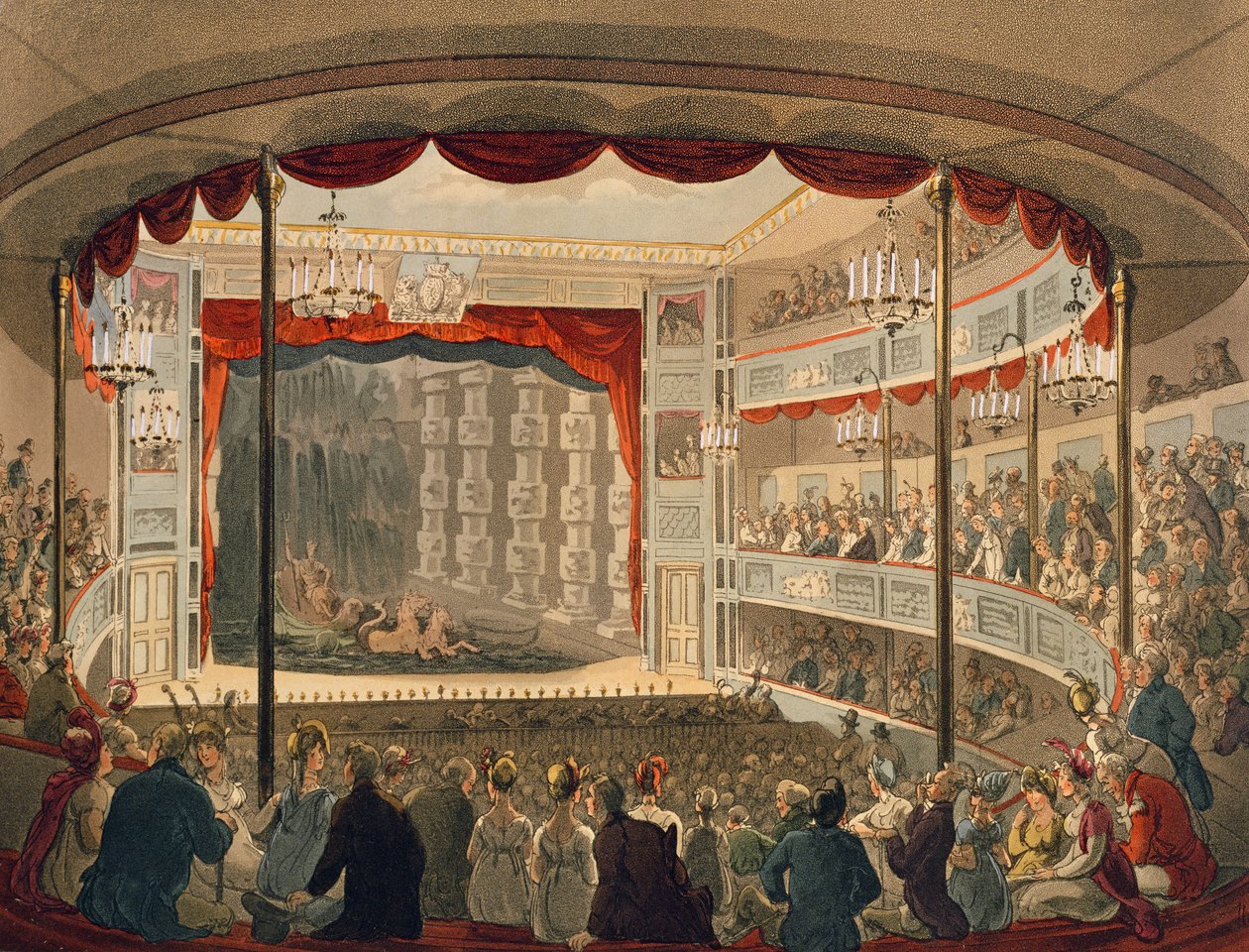 Sadlers Wells Színház Ackermann londoni mikrokozmoszából alkotó: Pugin and Rowlandson