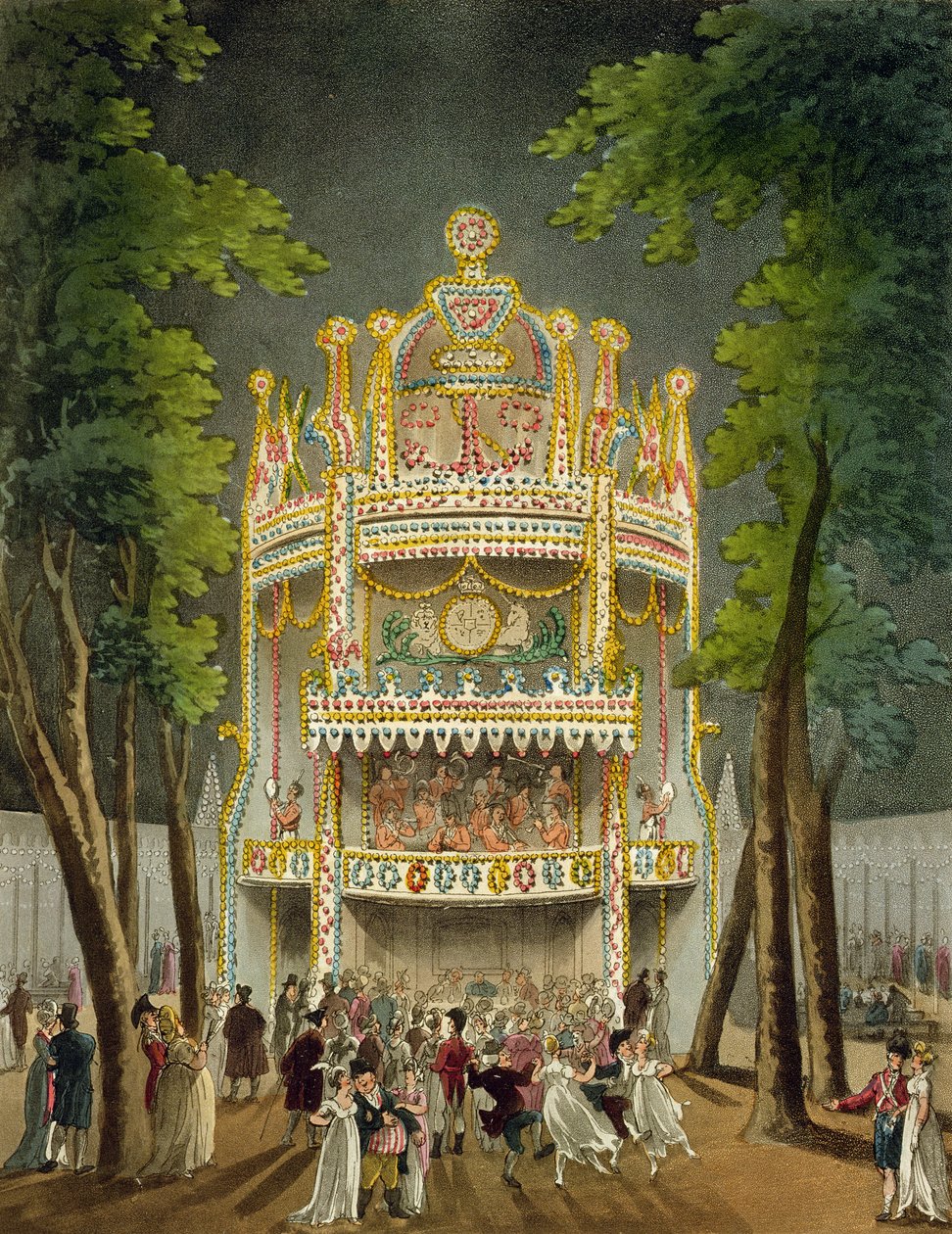 Vauxhall kertek, 1808 (akvatinta) alkotó: Pugin and Rowlandson