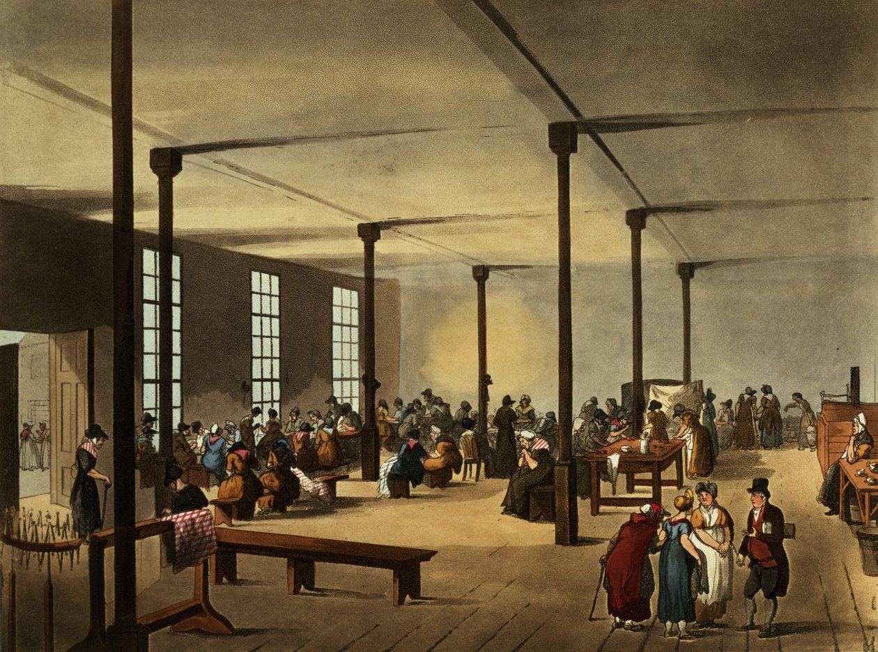 Workhouse, Szent Jakab plébánia, Ackermann „London mikrokozmosza” című művéből alkotó: Pugin and Rowlandson