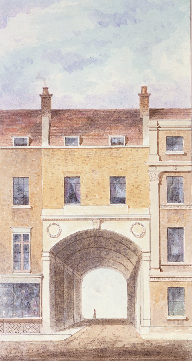 A Scotland Yard javított bejárata, 1824 alkotó: T. Chawner
