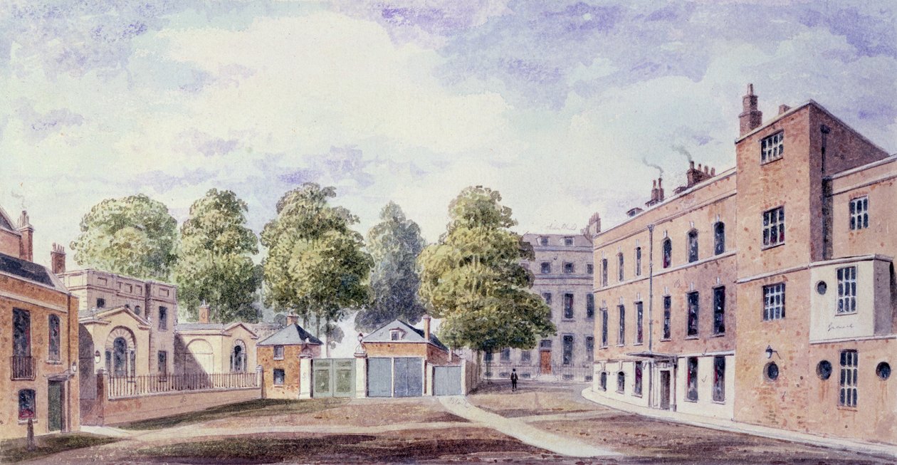 A Whitehall Yard kilátása, 1828 alkotó: T. Chawner