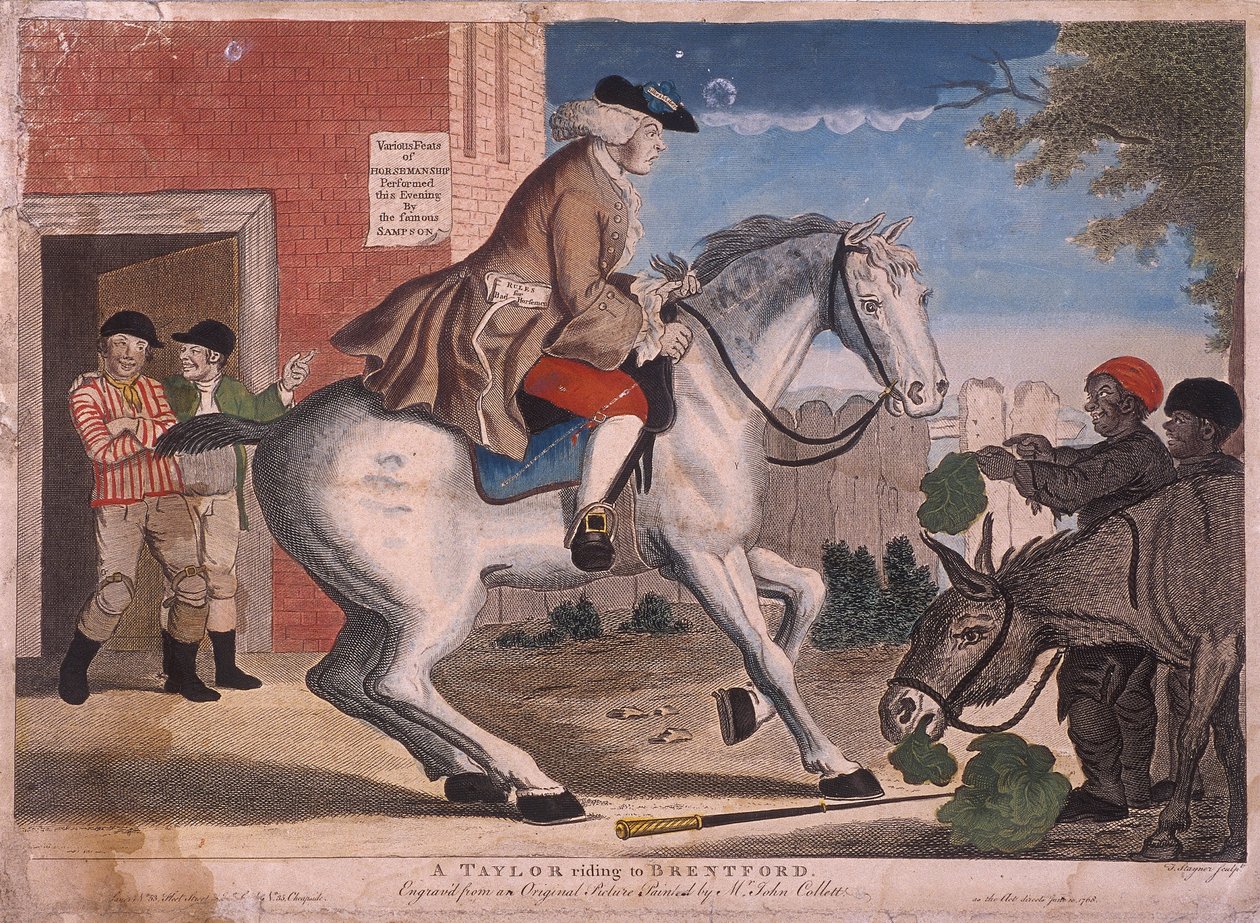 „Egy Taylor lovagol Brentfordba”, 1786 alkotó: TS Stayner