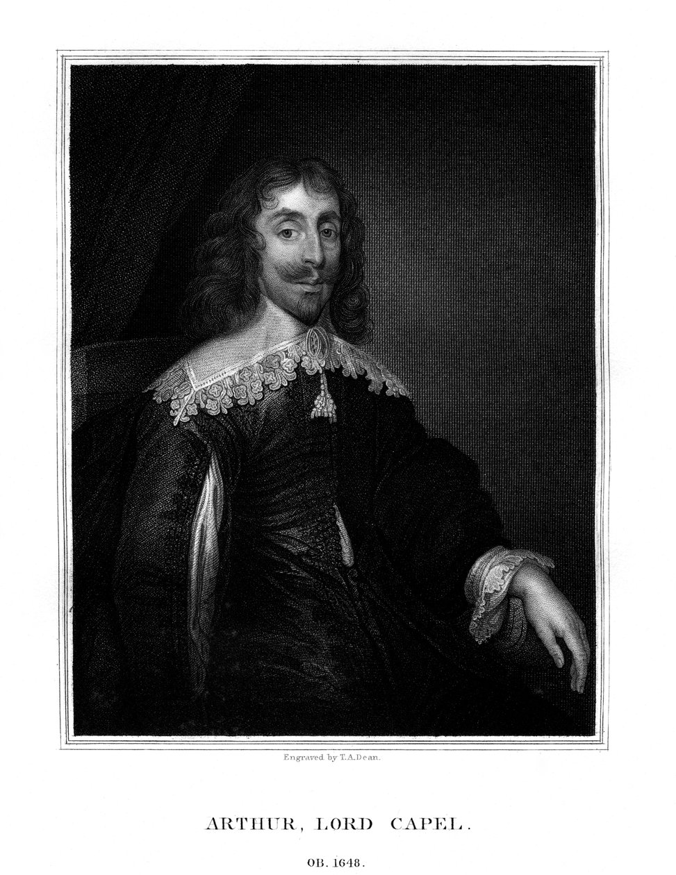 Arthur Capel, 1. Baron Capel, angol királypárti, 1825. alkotó: T. A. Dean