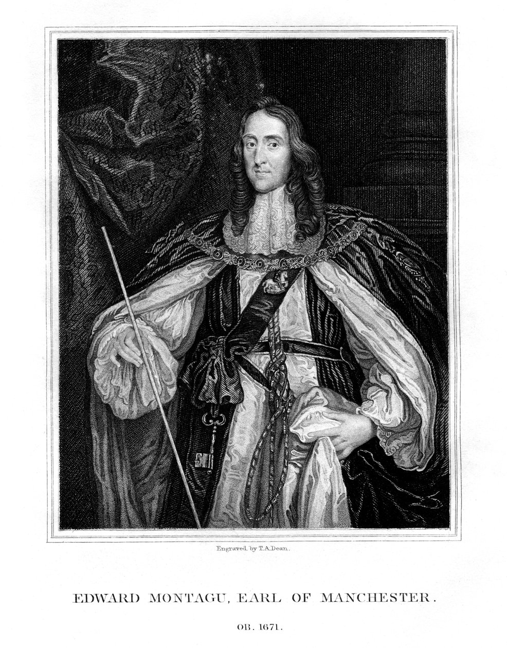 Edward Montagu, Manchester 2. grófja, angol katona, 1828. alkotó: T. A. Dean