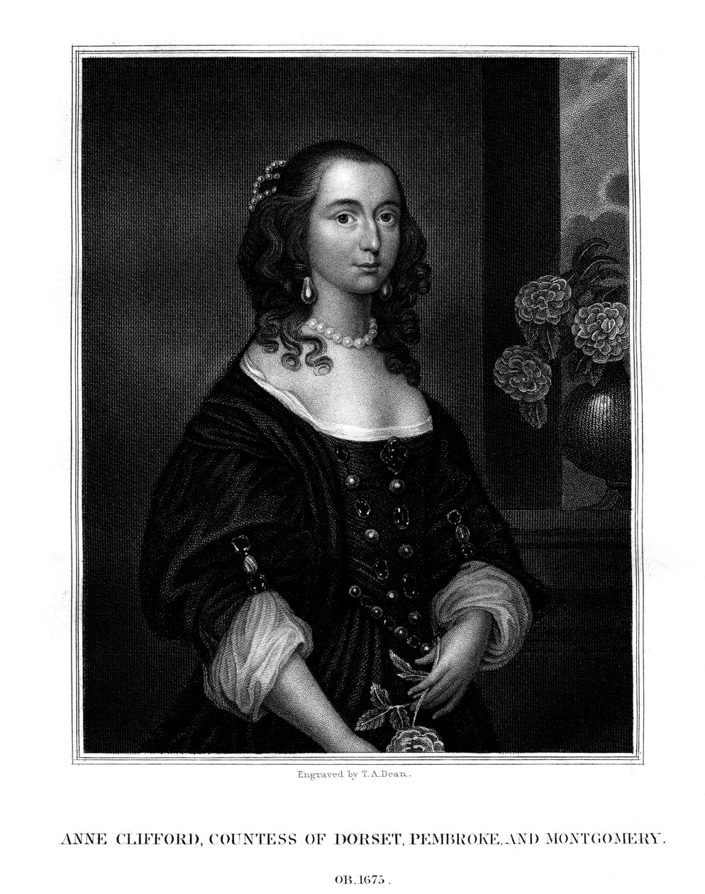 Lady Anne Clifford, Dorset, Pembroke és Montgomery grófnője, 1825. alkotó: T. A. Dean