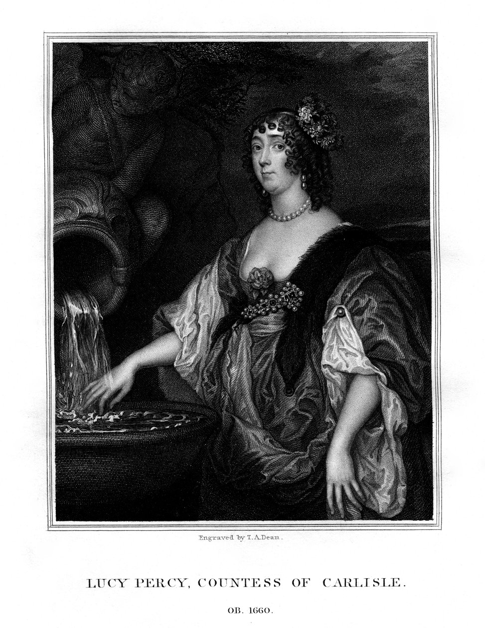 Lucy Hay, Carlisle grófnője, angol társasági személyiség, 1825. alkotó: T. A. Dean