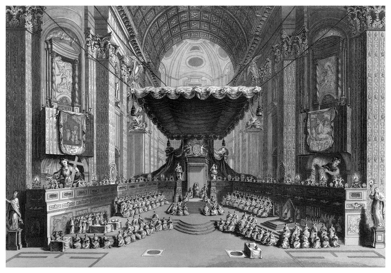 A szentek szentté avatása a római Szent Péter-templomban. alkotó: T. Brown