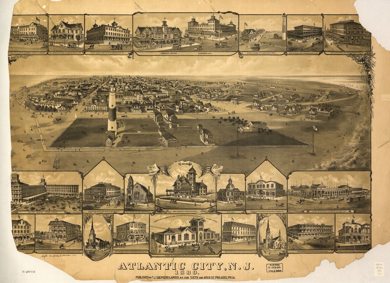 Atlantic City, N.J. 1880. LOC 75694710 alkotó: T. J. Shepherd Landis