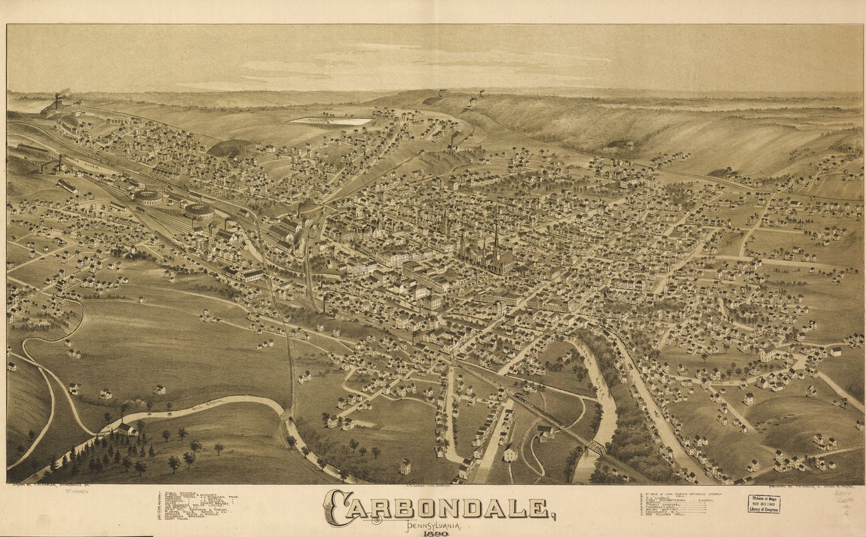 Carbondale, Pennsylvania, 1890. alkotó: T. M. Fowler