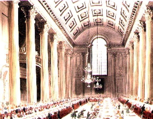 Az Egyptian Hall, Mansion House, Ackermann „London mikrokozmoszából” alkotó: T. and Pugin A.C. Rowlandson