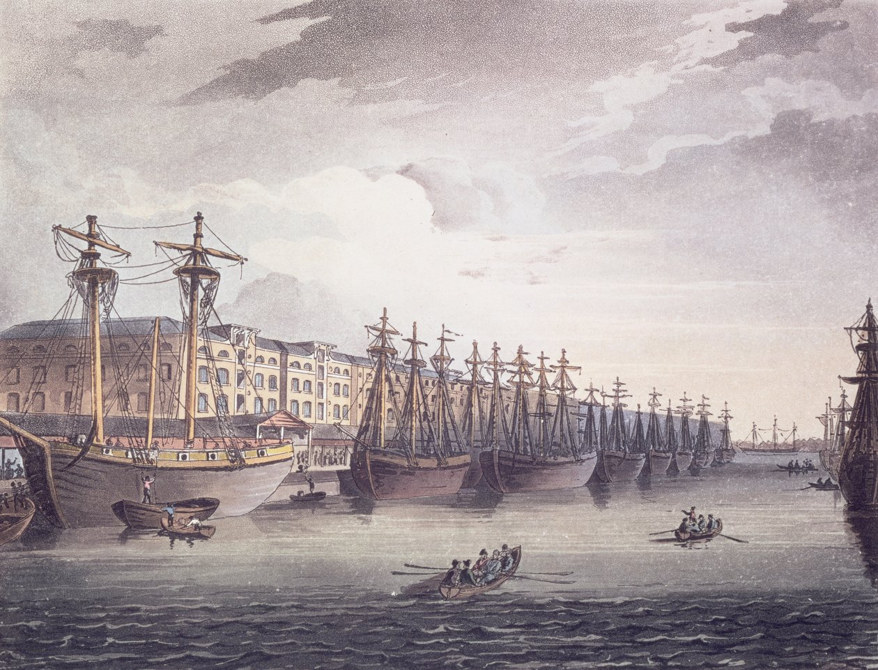 Nyugat-indiai dokkok alkotó: T. and Pugin A.C. Rowlandson