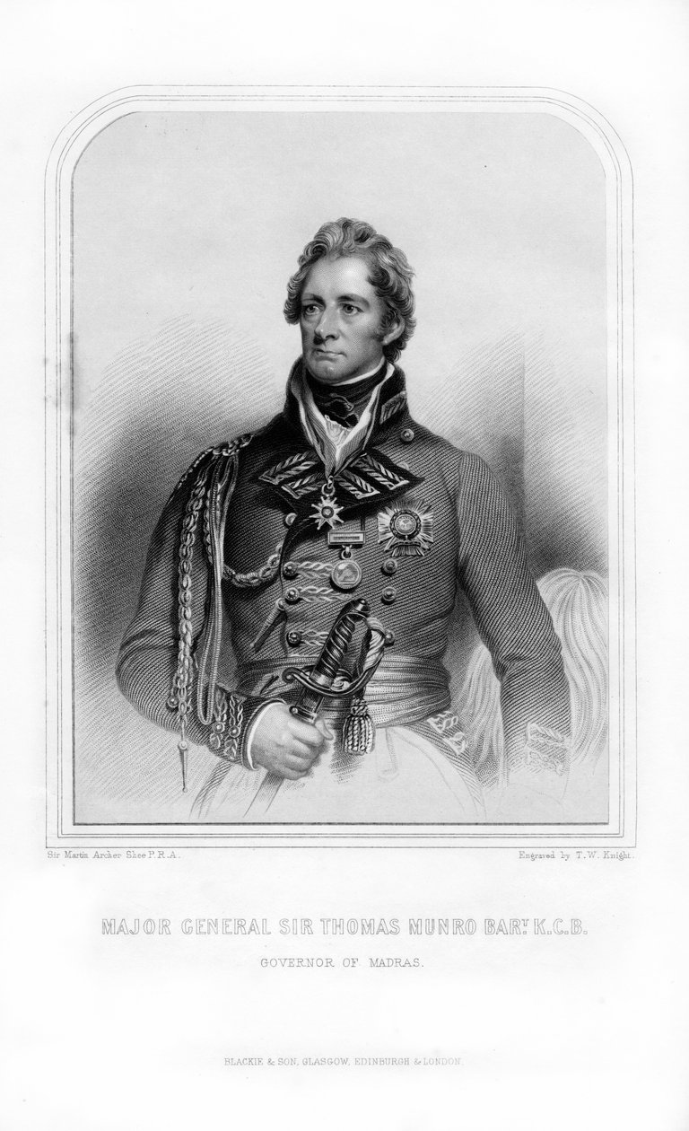 Sir Thomas Munro, skót katona és államférfi, 1870. alkotó: T. W. Knight