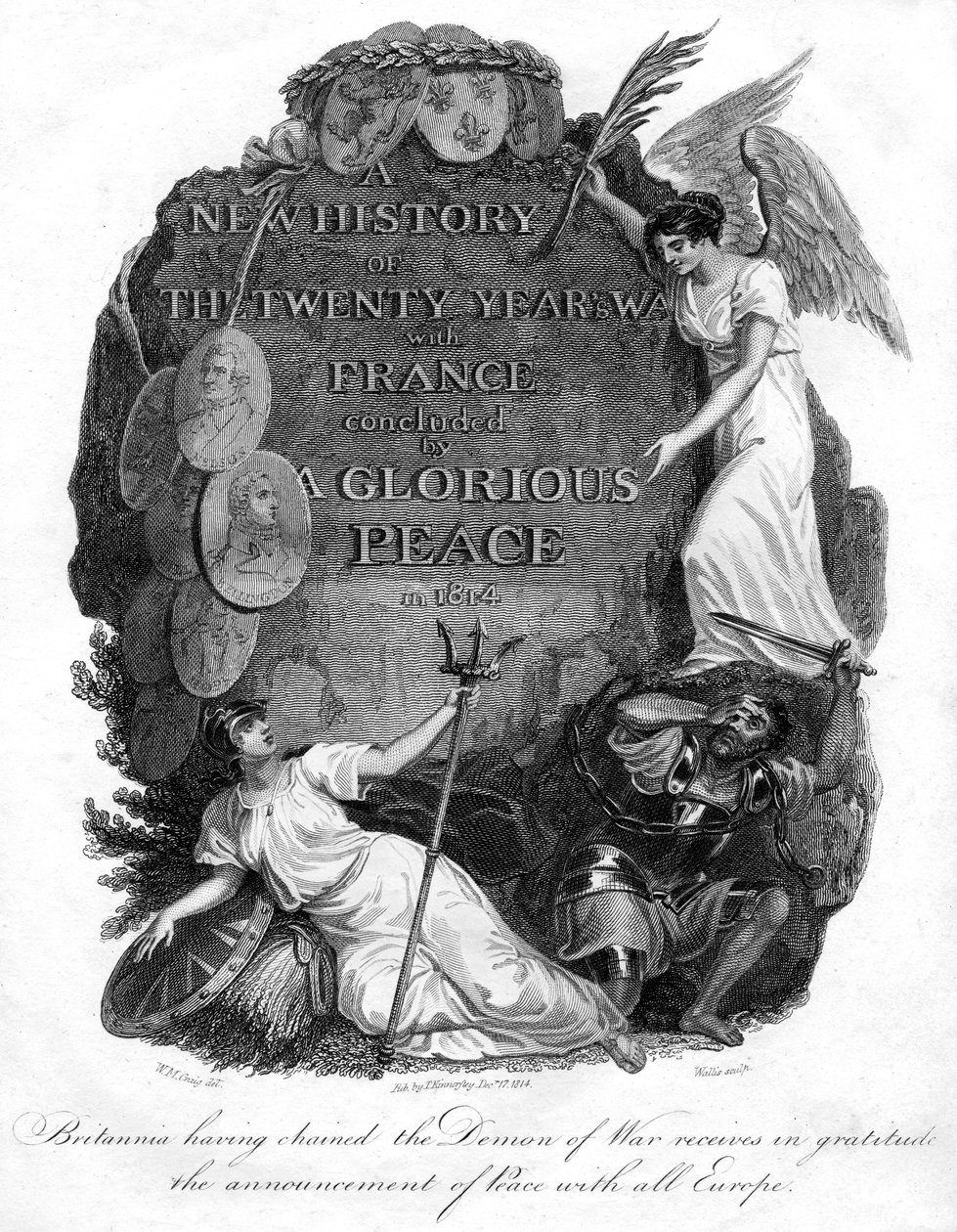 Britannia, miután megláncolta a háború démonát, 1816. alkotó: T. Wallis