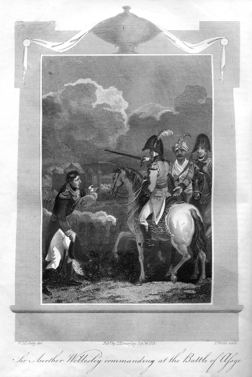 Wellington hercege, aki az 1816-os Assaye-i csatát vezette. alkotó: T. Wallis