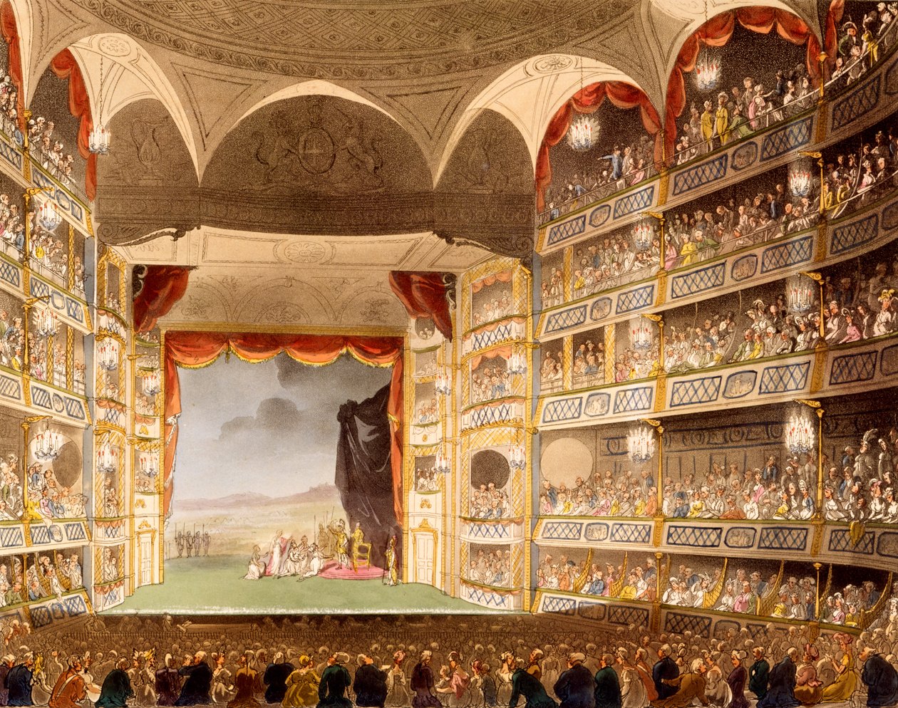 Drury Lane Színház, illusztráció R. Ackermann 