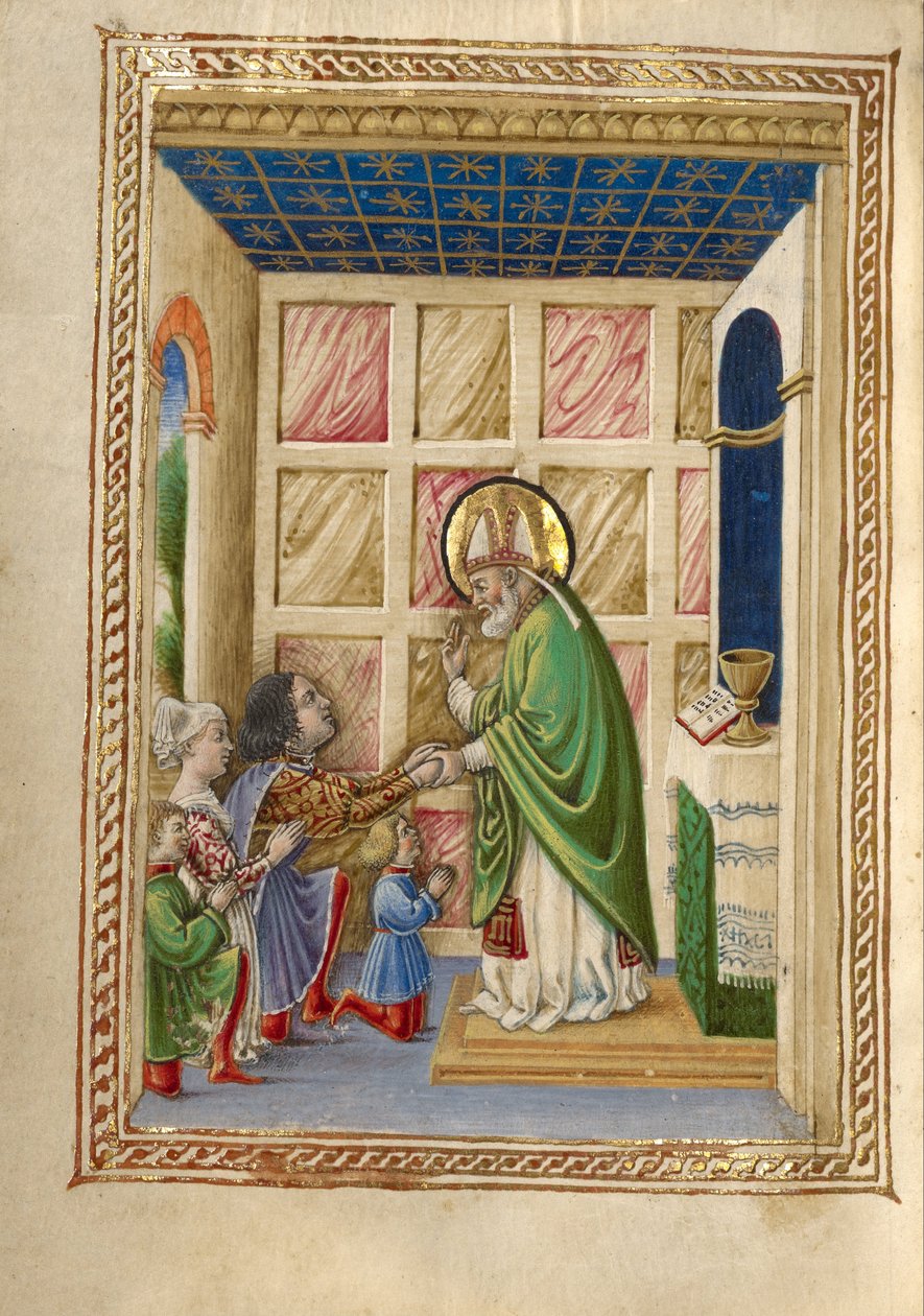 Szent Bellinus szentmisét ünnepel alkotó: Taddeo Crivelli