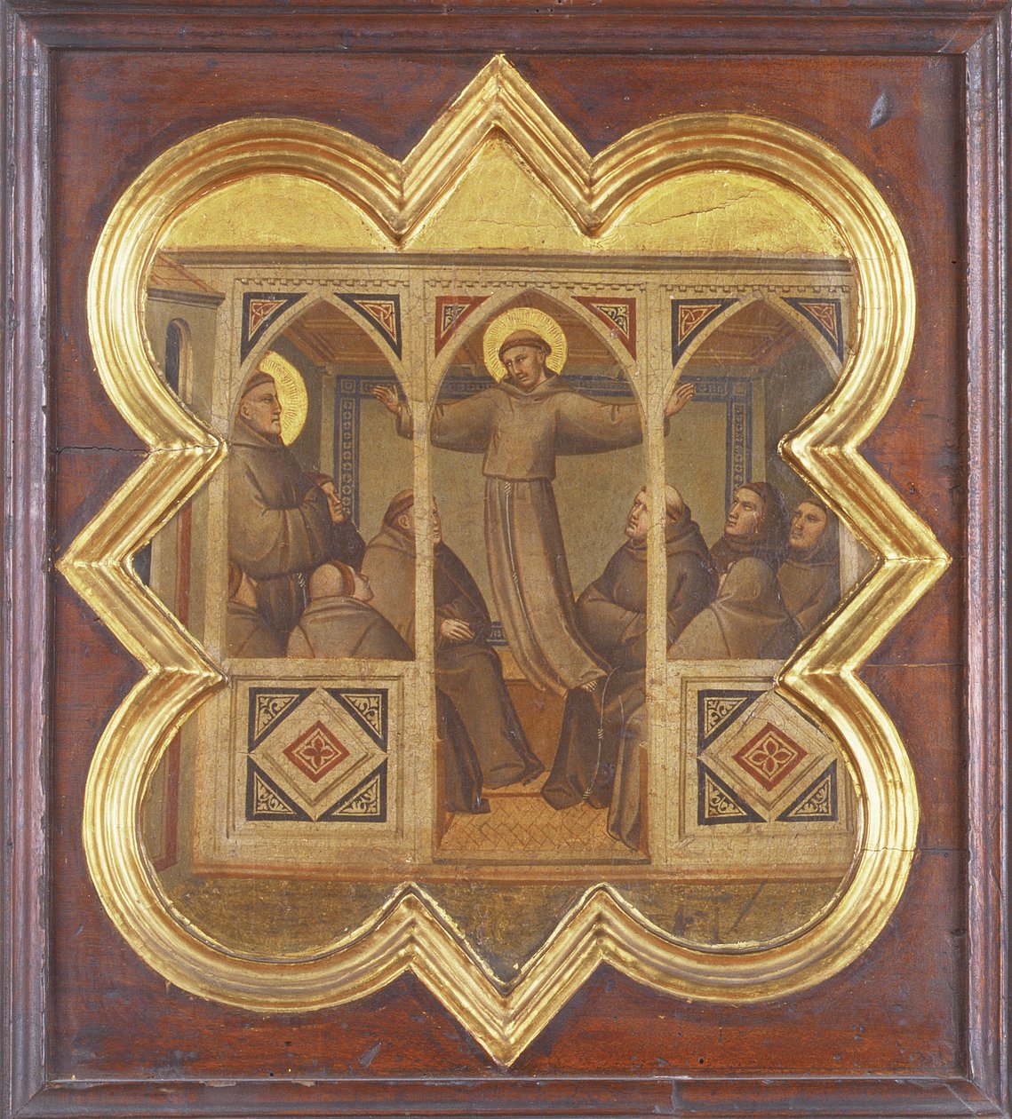 Szent Ferenc megjelenése követőinek (tempera a panelen) alkotó: Taddeo Gaddi