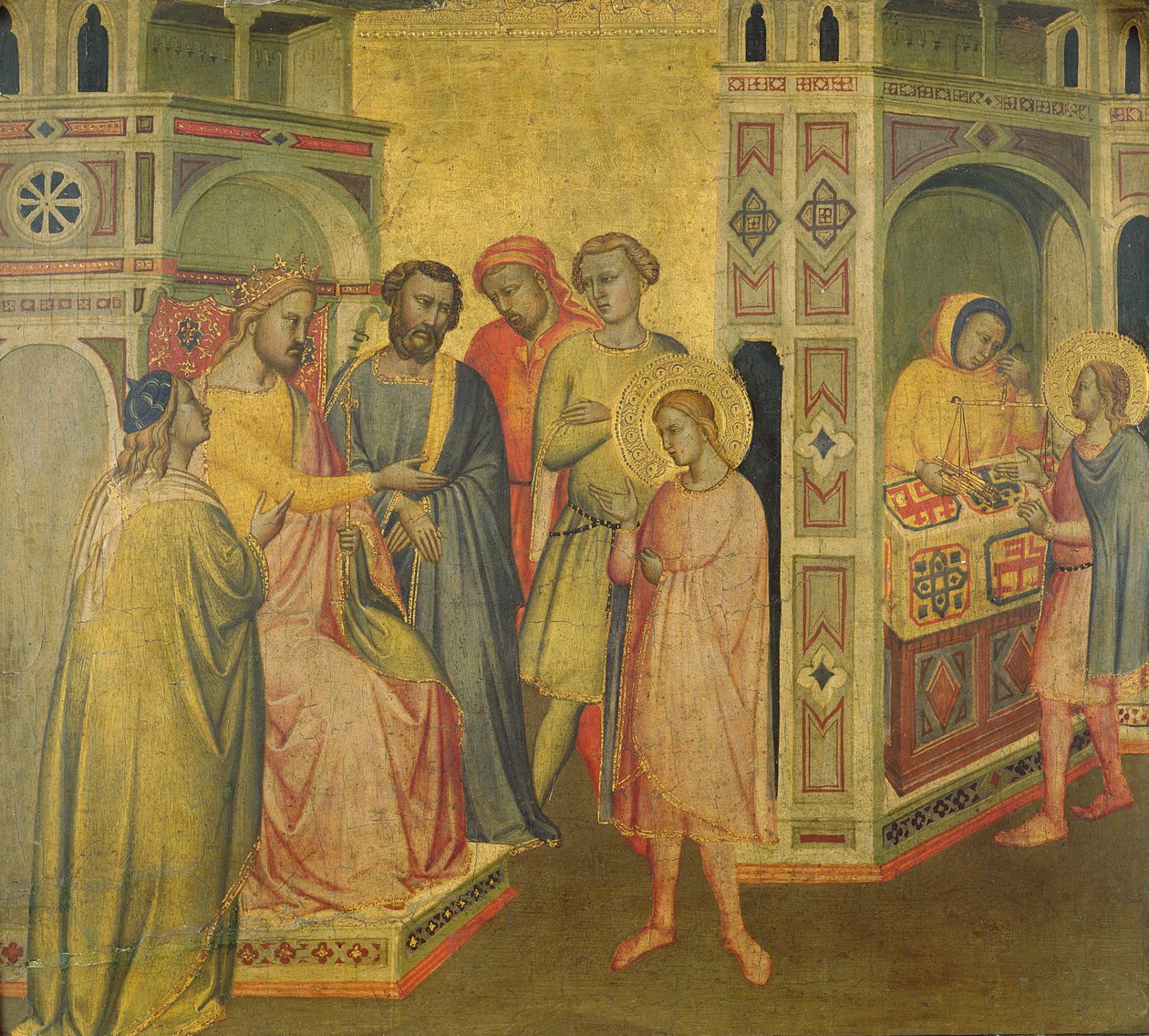Szent Eligius Clothar király előtt, 1365 körül alkotó: Taddeo Gaddi