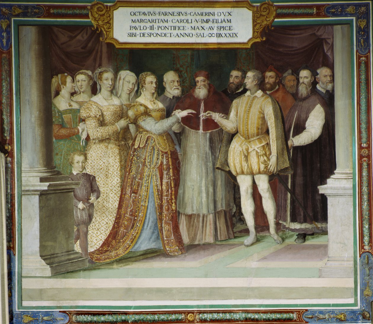 Ottavio Farnese és Osztrák Margit házassága, Villa Farnese, Caprarola, Olaszország alkotó: Taddeo Zuccari