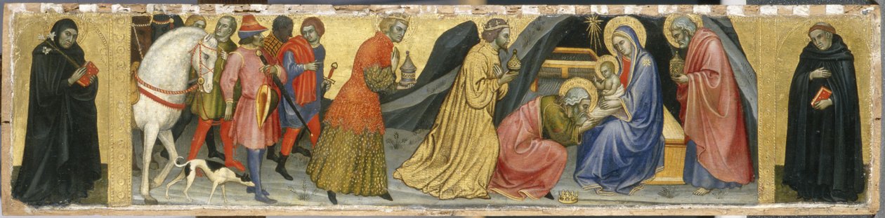 A mágusok és két szent imádása, 1404 körül (tempera nyárfán) alkotó: Taddeo di Bartolo