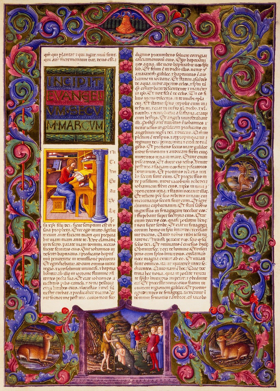 Incipit Márk evangéliumából, a Borso d
