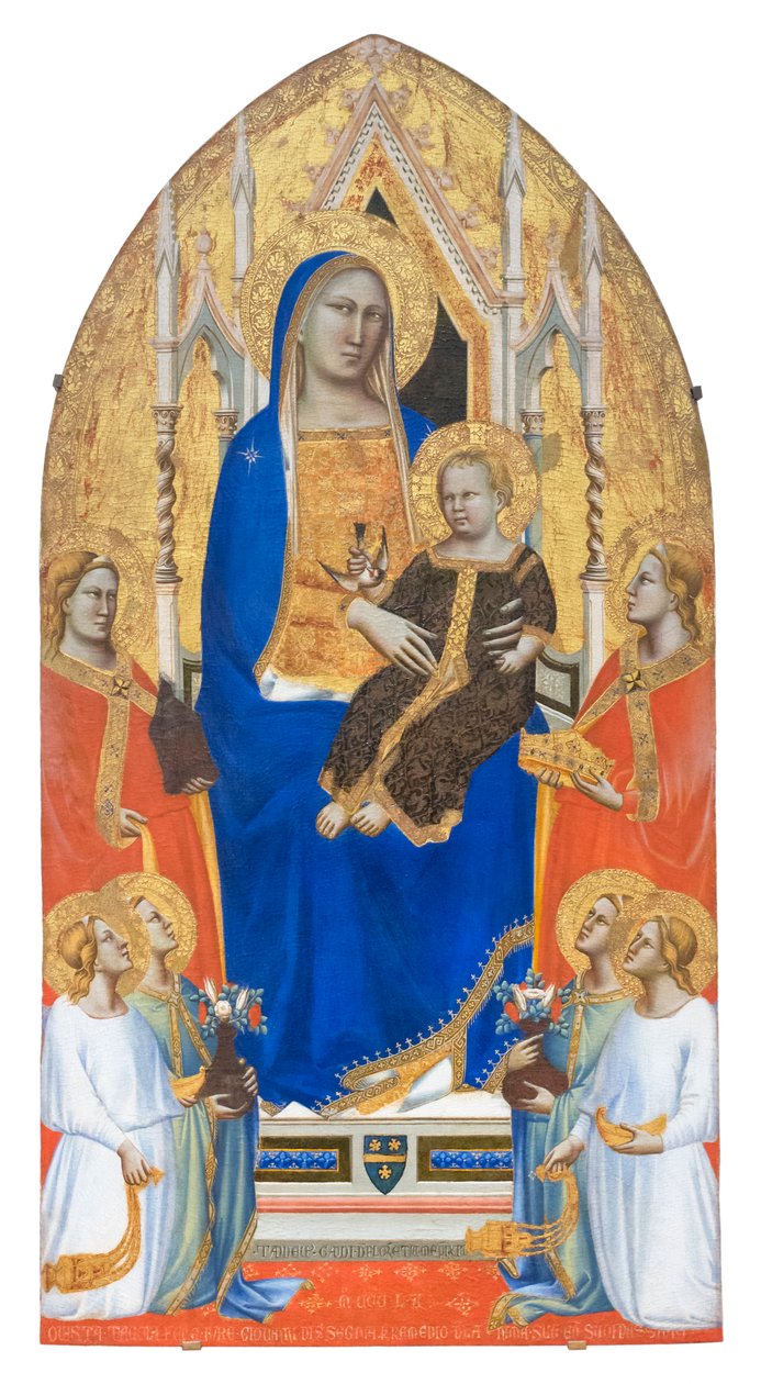 Madonna és gyermeke Szent Mária Magdolnával, Alexandriai Szent Katalinnal és angyalokkal trónol alkotó: Taddeo Gaddi