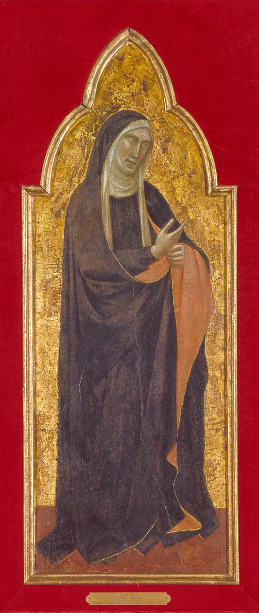 Gyászoló Szűz (tempera és arany a fán) alkotó: Taddeo Gaddi