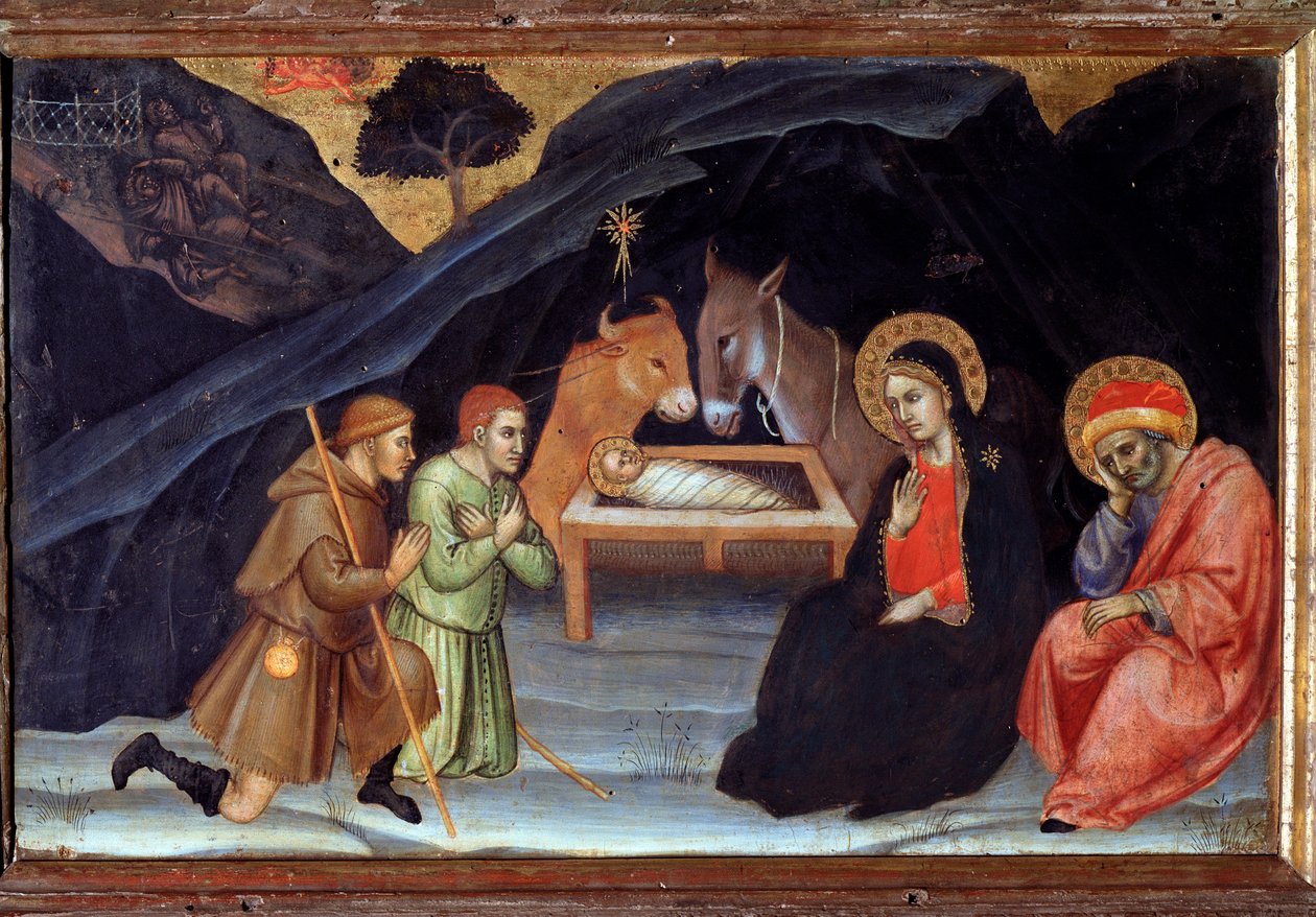 A pásztorok imádása - tempera fán alkotó: Taddeo di Bartolo